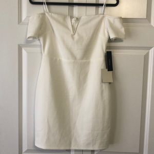 White off the shoulder mini dress